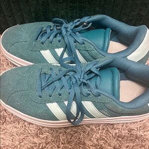 adidas gazelle silver green womens Women's Adidas Gazelle Bold - Clear Mint/Lucid Blue